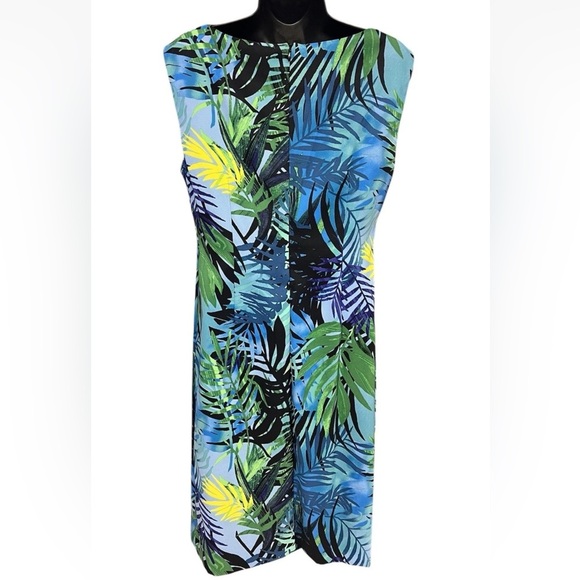 Connected Apparel Tropical Sleeveless Dress Womens Sz 10 - Picture 2 of 4